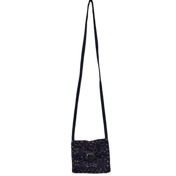 Beaded Denim Small Women's Cross-Body Boho-Style Bag - Picture 4 of 8